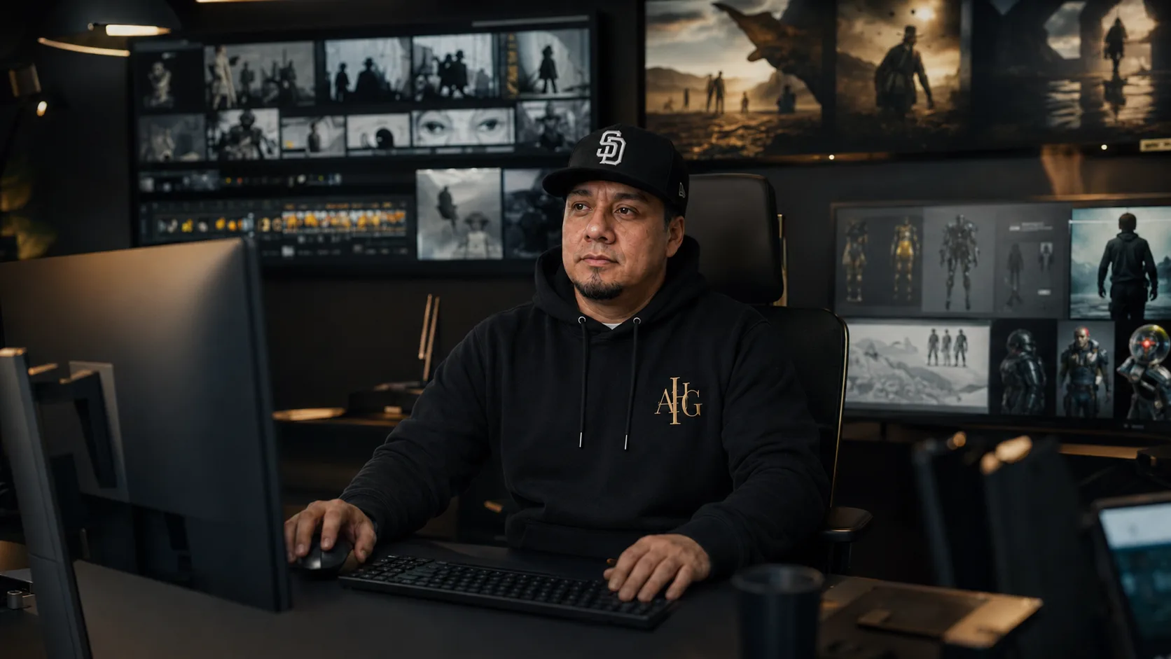 Frank Monterrosa in his AI editing suite